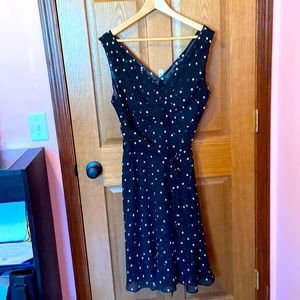 Black polka dot dress